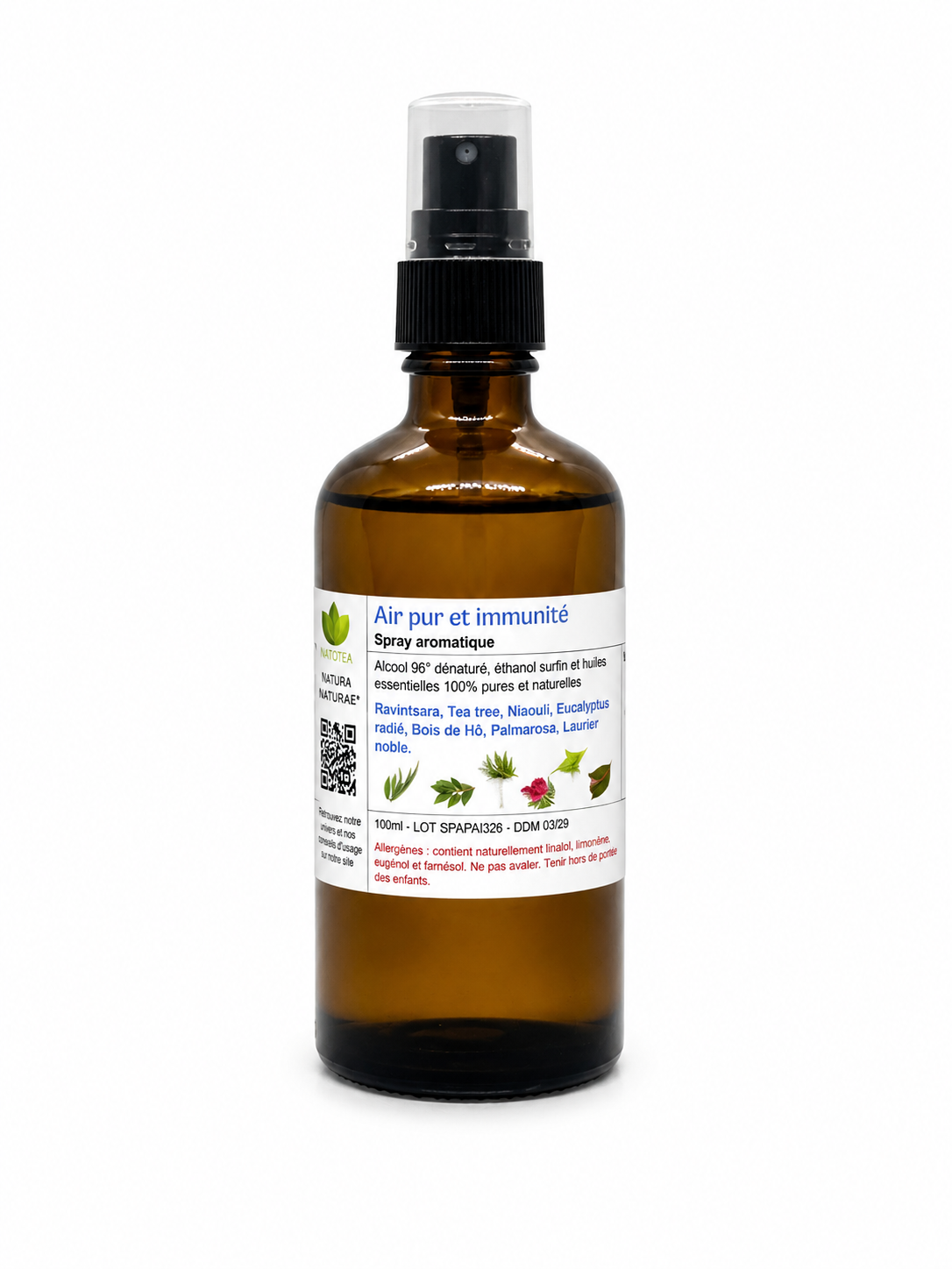 Spray aromatique air pur et immunité