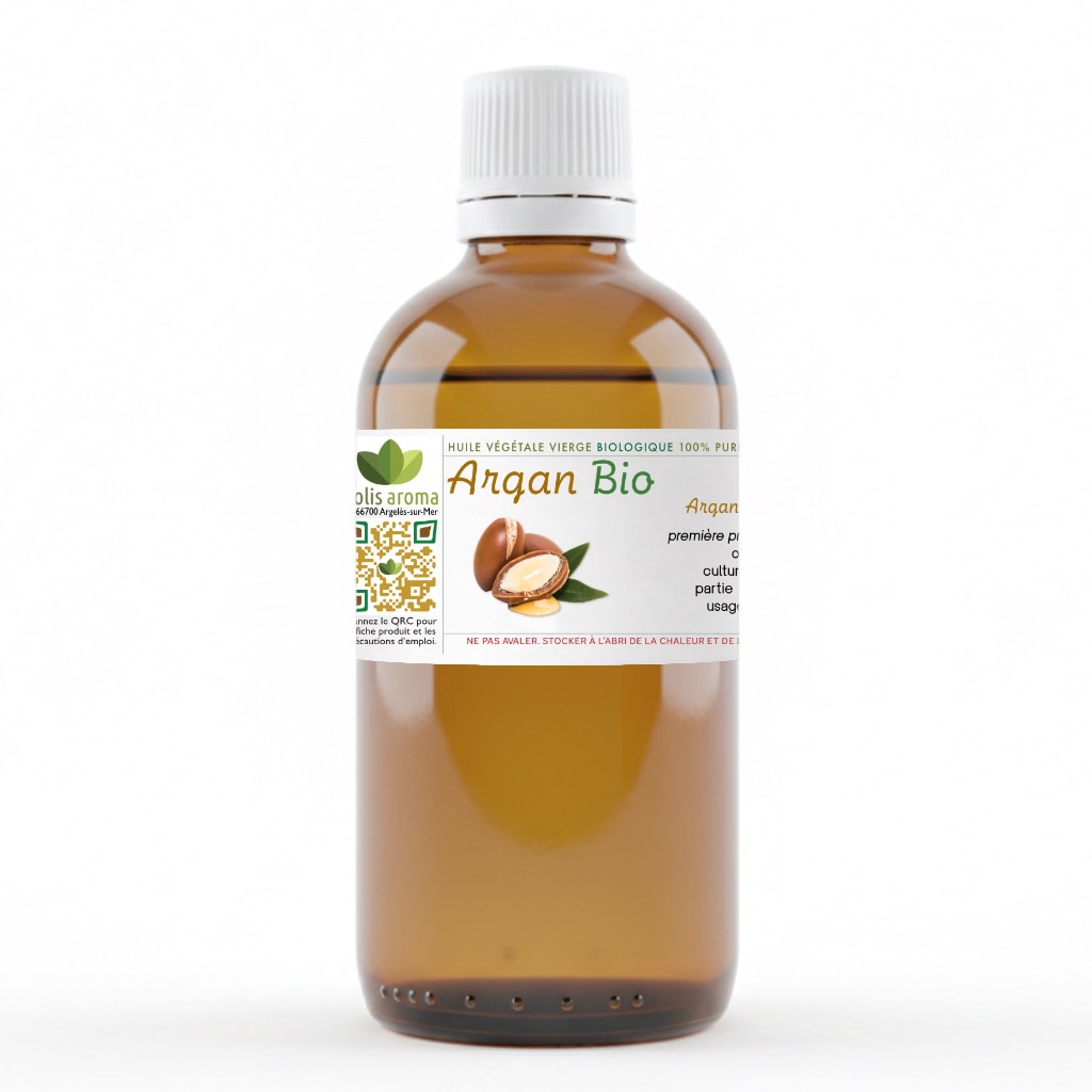 Flacon d’huile végétale d’Argan biologique 100 % naturelle