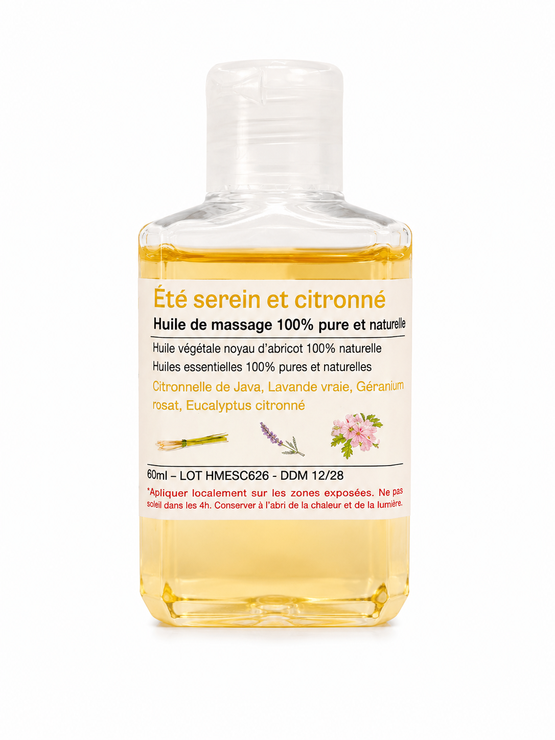 Huile de massage - Été serein & citronnelle
