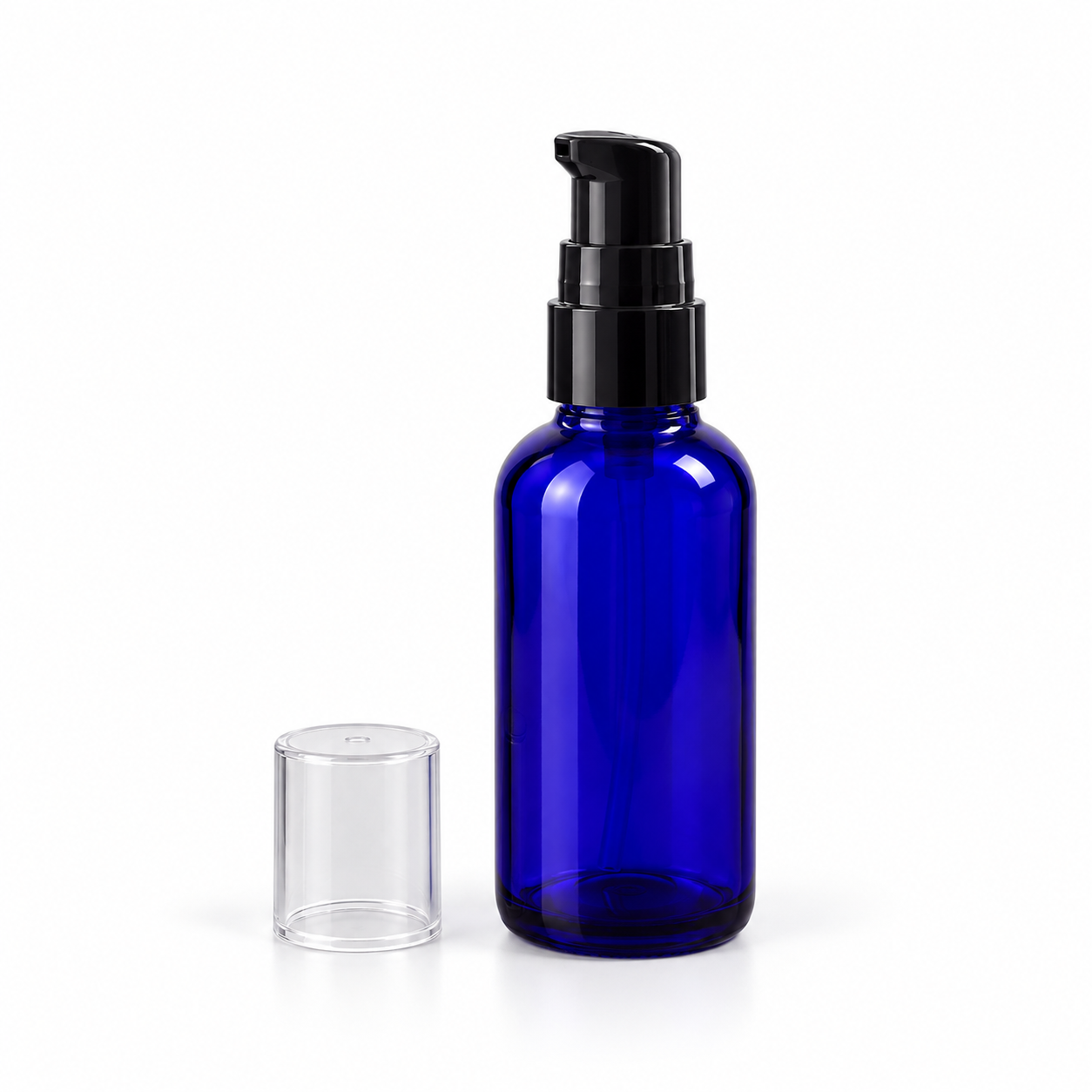 Flacon PET bleu 50 ml avec pompe pour huile (lot de 3)